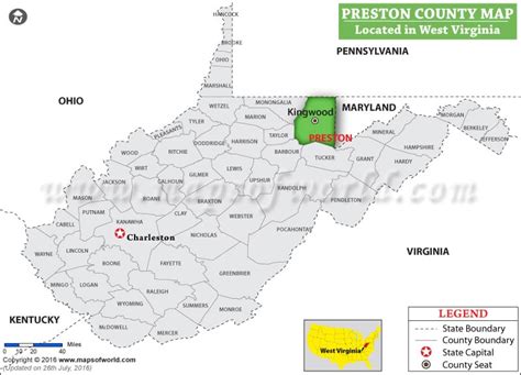 Preston County Map, West Virginia