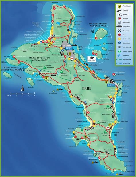 Mahe Island Tourist Map - Ontheworldmap.com