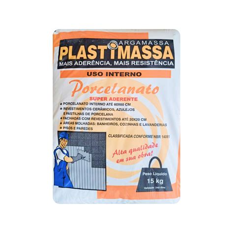 Argamassa para Porcelanato Interno 15Kg Plastimassa - Apotiguar