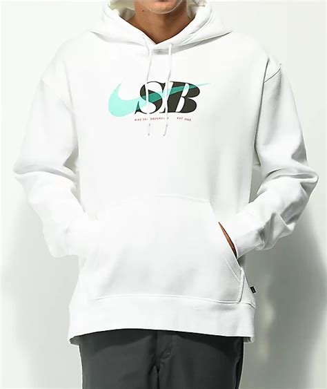 Nike SB Swoosh Through White Hoodie