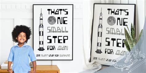 That's One Small Step for Man Neil Armstrong Quote Poster