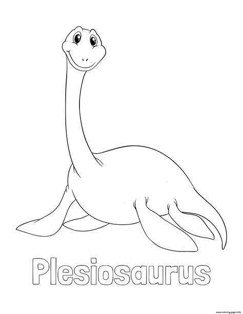 Dinosaur Cute Plesiosaurus Coloring page Printable