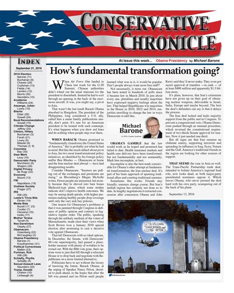 Conservative Chronicle for September 21 2016 by Mid-America Publishing ...