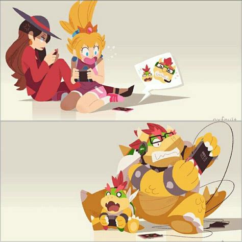 Game Night with Pauline, Peach, Bowser and Bowser Jr/ art by Oxfruit Nintendo Super Smash Bros ...