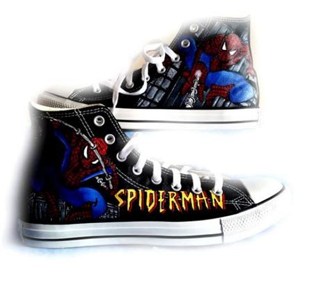 Spiderman Shoes, Converse, Hand Painted Shoes, Wedding Shoes, Groom, Bride, Reception, Shoes ...