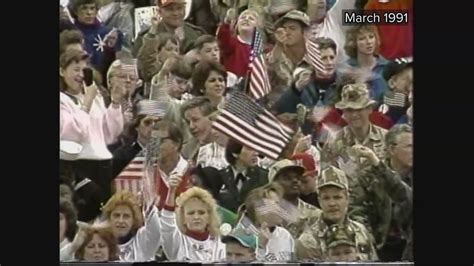 President George H.W. Bush thanks the troops after the Gulf War in 1991 | wltx.com