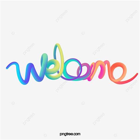 Welcome Font Clipart PNG Images, Colorful Welcome Font Lines, Welcome Clipart, Color, Welcome ...