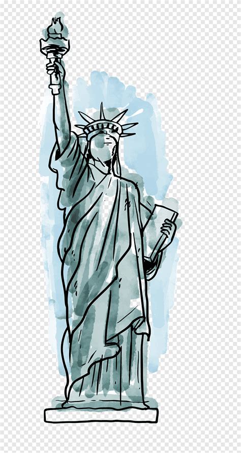 Statue of Liberty, watercolor Painting, united States png | PNGEgg