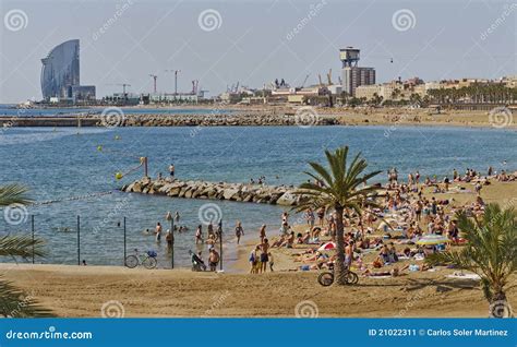 Barcelona, Barceloneta Beach Bogatell Editorial Photo - Image of coast, summer: 21022311