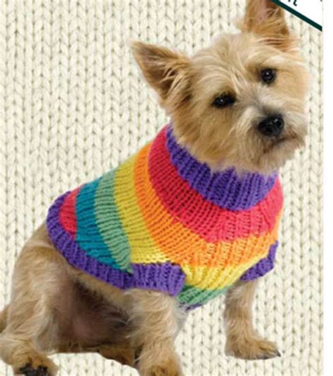 Shop Pooch's Rainbow Sweater & July at Joann.com | Dog jumper knitting pattern, Knitting ...