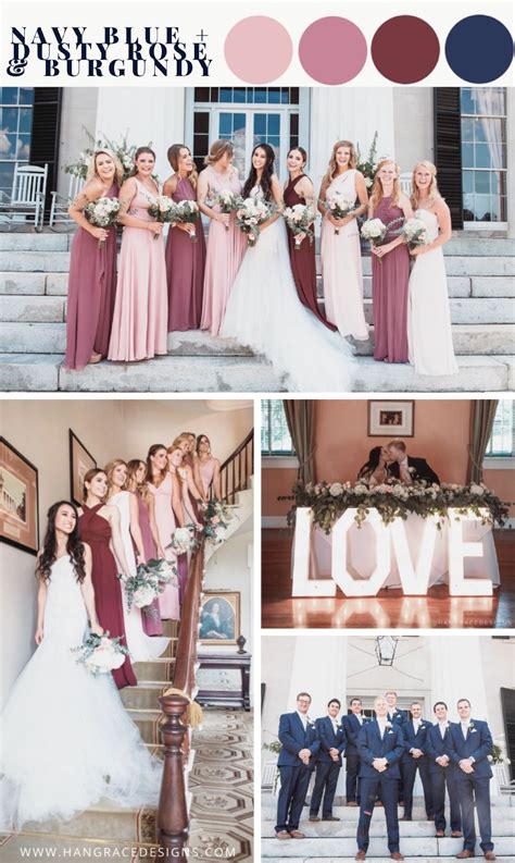 Blush Tones, Burgundy, and Navy Blue Wedding Color Palette | Blush wedding colors, Wedding ...