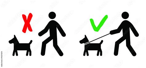 Walking with the dog, keep your dog on a leash. Cartoon walk with hound ...