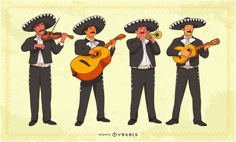 Mexican Mariachis Character Set Vector Download