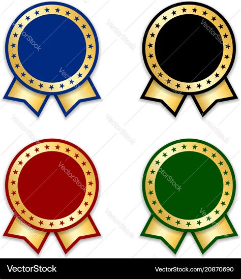 Award ribbons isolated set gold design medal Vector Image