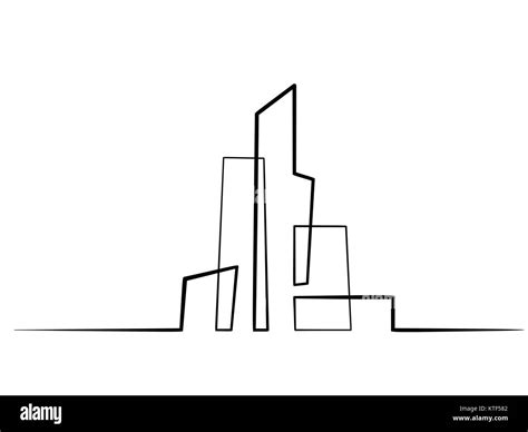 Building Cityscape Line Art Silhouette Stock Vector Image & Art - Alamy