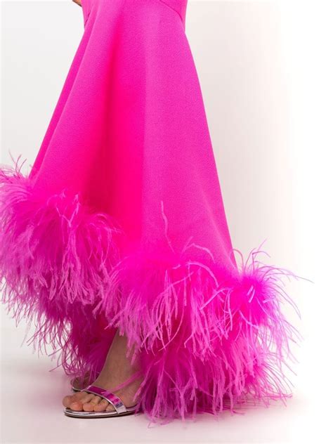 STYLAND feather-trim Flared Skirt | Pink | FARFETCH