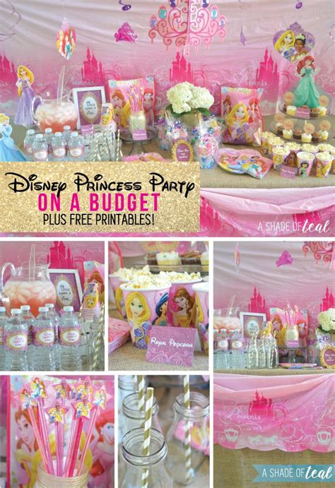 A Disney Princess Party on a Budget, plus free Printables! | Princess theme party, Princess ...