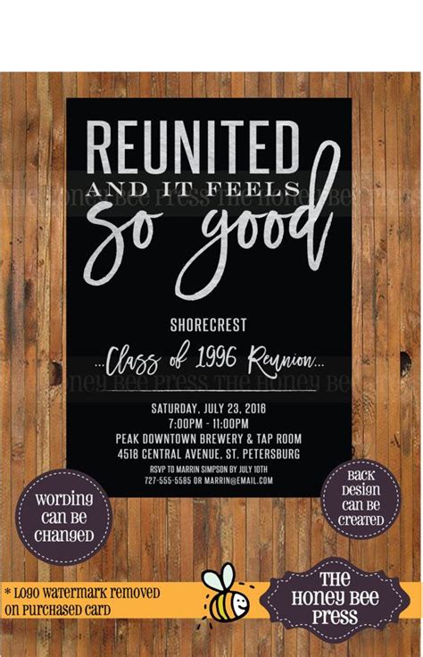 High School Reunion Invitation - Reunited and it feels so good invitation - class reunion ...