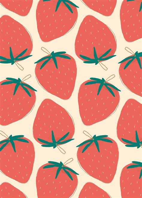 Cute strawberry pattern pastel background | free image by rawpixel.com / marinemynt