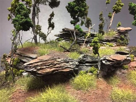 Rocky forest terrain. | Landscape model, Warhammer terrain, Terrain