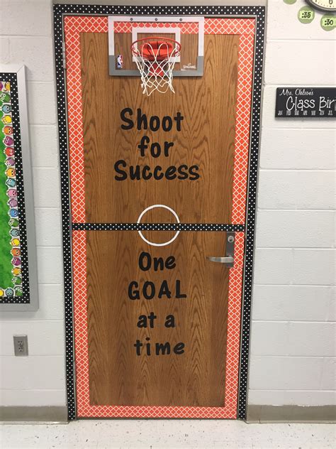 I decorated my closet door in my classroom with a mini basketball goal. I will use this for math ...