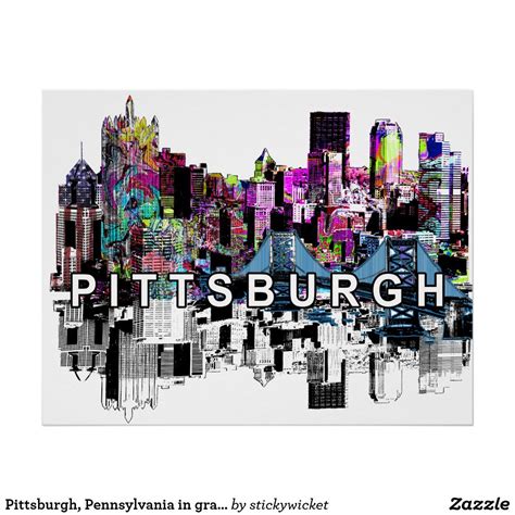 Pittsburgh, Pennsylvania in graffiti Poster | Zazzle.com | Graffiti ...