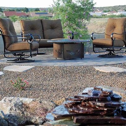 Backyard Fire Pit Table in Desert | Fire pit backyard, Backyard landscaping, Desert landscaping ...