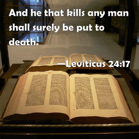 Leviticus 24:17 And he that kills any man shall surely be put to death.