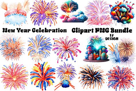 New Year Celebration Clipart Graphic by Clipart Lab · Creative Fabrica