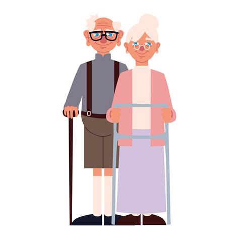 cartoon grandpa and grandma 4056679 Vector Art at Vecteezy