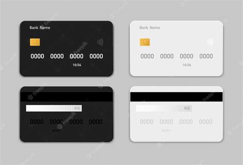 Premium Vector | Set credit (debit) black and white card in flat style ...