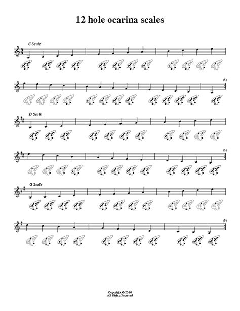 Ocarina Scales (C,D,G) | Ocarina music, Ocarina tabs, Music chords