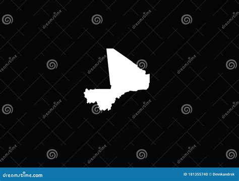 Mali Outline Map Country Shape Stock Vector - Illustration of country ...