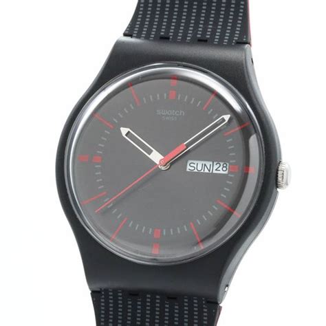 Swatch [SWATCH] gaet SUOB714 men's black plastic watch clock GAET BLACK plastics [used ...