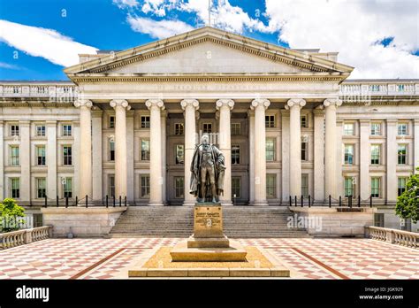 The Treasury Building in Washington D.C. This public building is a ...