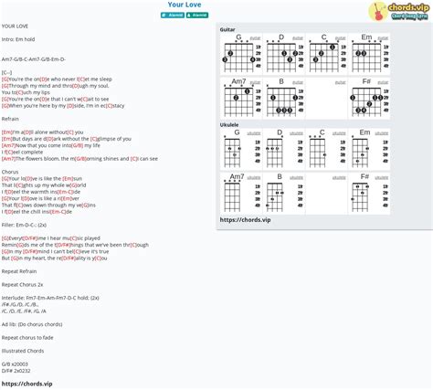 Chord: Your Love - tab, song lyric, sheet, guitar, ukulele | chords.vip