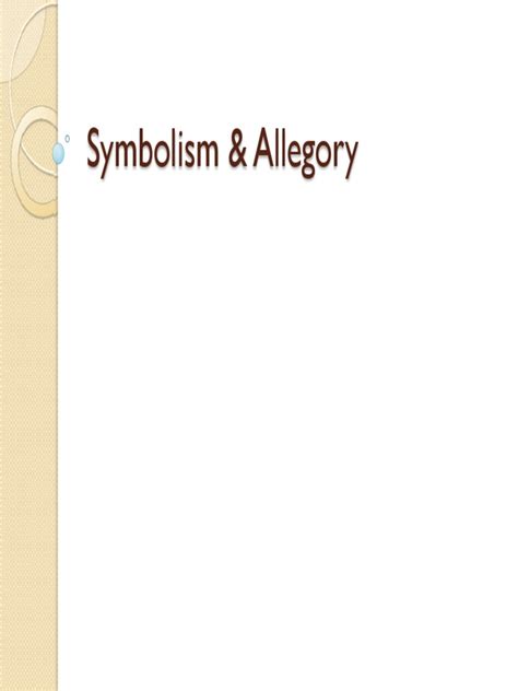 ELA Symbolism vs Allegory | Allegory | Poetry