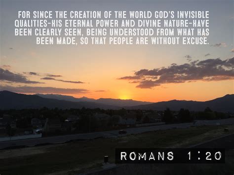 Romans 1:20 | Divine nature, Romans 1:20, Creation of the world