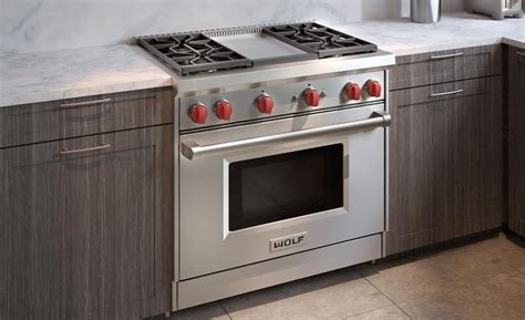 36" Gas Range 4 Burner Infrared Griddle Wolf Rangetop