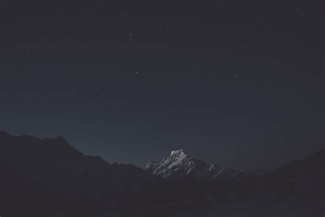 mountain alps, dark, night, sky, mountain, landscape, hill, star - Space, astronomy, nature | Pxfuel