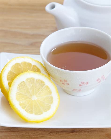 Tea with lemon slice stock photo. Image of closeup, relaxation - 35640170