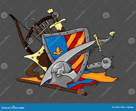 Shield Medieval Hand Drawing Stock Vector - Illustration of abstract, helmet: 24261364