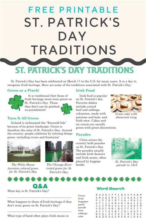 St. Patrick's Day Traditions | Worksheet | Education.com | St patrick day activities, St patrick ...