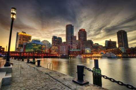 Boston Skyline at Sunset stock image. Image of massachusetts - 108769073