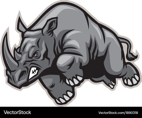 Charging rhino Royalty Free Vector Image - VectorStock