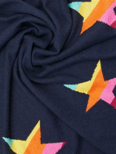 Wyse London Maddy Rainbow Star Print Scarf, Navy/Multi at John Lewis ...