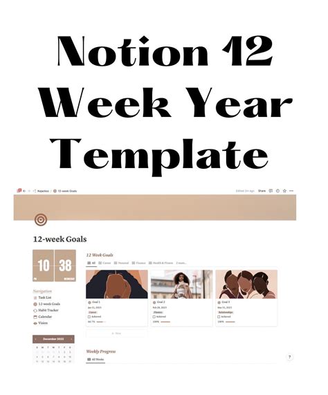 12 Week Year Notion Template - Etsy