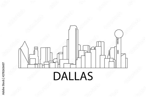 Dallas skyline. Vector illustration. Dallas, Texas, USA Stock Vector | Adobe Stock