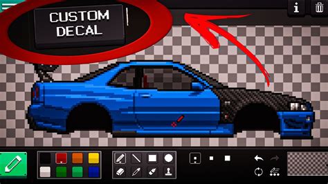 Pixel Car Racer - HOW TO MAKE CUSTOM DECALS! ( The painting tool ) - YouTube