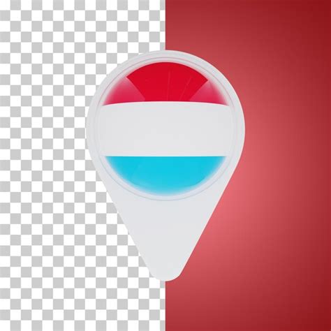 Premium PSD | Luxembourg flag pin map location 3d illustration